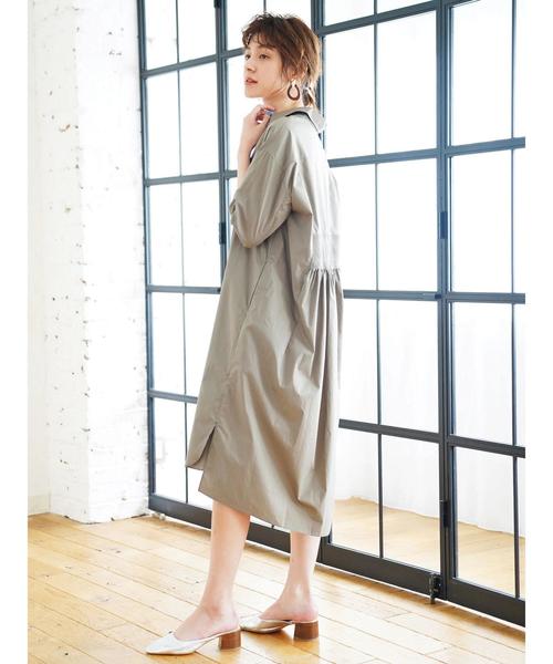 Editt by YECCA VECCA（エディットバイイェッカヴェッカ）の「・バックシャーリングシャツワンピース（ワンピース・レディース・ホワイト/ベージュ/カーキ・FREE）」の10枚目の写真