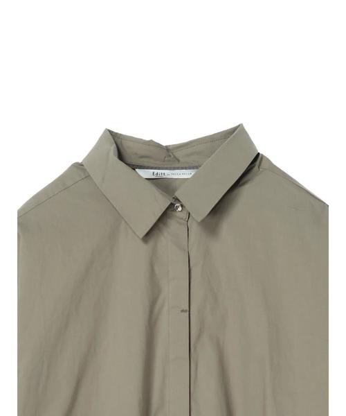 Editt by YECCA VECCA（エディットバイイェッカヴェッカ）の「・バックシャーリングシャツワンピース（ワンピース・レディース・ホワイト/ベージュ/カーキ・FREE）」の8枚目の写真