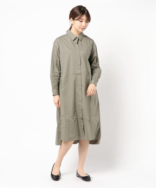 Editt by YECCA VECCA（エディットバイイェッカヴェッカ）の「・バックシャーリングシャツワンピース（ワンピース・レディース・ホワイト/ベージュ/カーキ・FREE）」の19枚目の写真