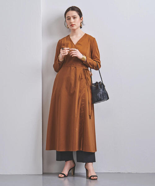 UNITED ARROWS（ユナイテッドアローズ）の「UBCS カシュクール 2WAY ワンピース◆（ワンピース・レディース・ブラック/ブラウン・FREE）」の8枚目の写真