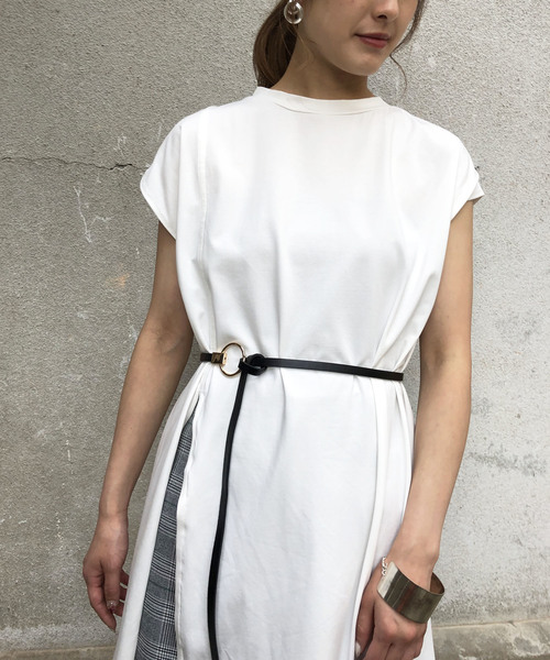 &g'aime（アンジェム）の「【&g'aime】ロングスリットTシャツ（Tシャツ/カットソー・レディース・ホワイト/ブラック/オレンジ・FREE）」の7枚目の写真