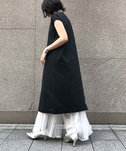 &g'aime（アンジェム）の「【&g'aime】ロングスリットTシャツ（Tシャツ/カットソー・レディース・ホワイト/ブラック/オレンジ・FREE）」の11枚目の写真