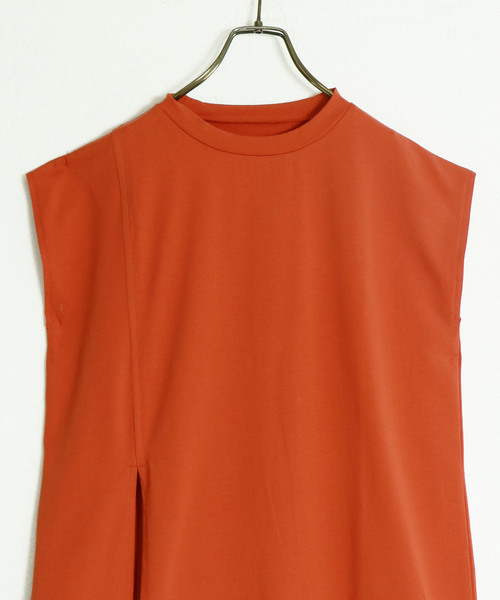 &g'aime（アンジェム）の「【&g'aime】ロングスリットTシャツ（Tシャツ/カットソー・レディース・ホワイト/ブラック/オレンジ・FREE）」の17枚目の写真