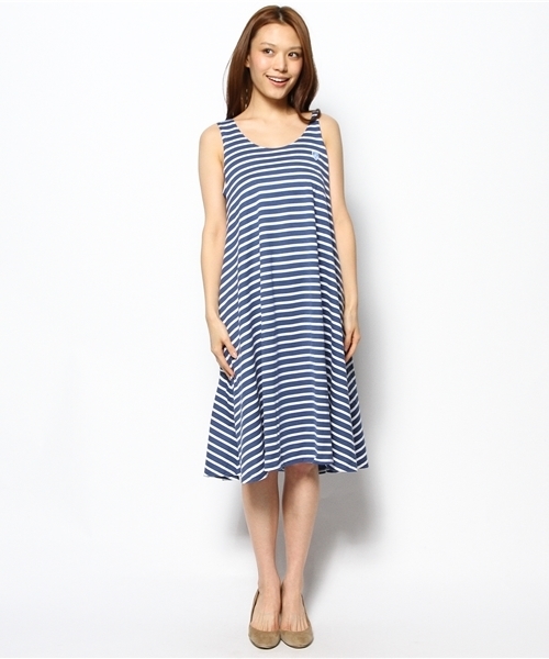 SHIPS for women（シップスフォーウィメン）の「ORCIVAL: フレアー ワンピース（ワンピース・レディース・ワイン/ブルー・ONE SIZE）」の4枚目の写真