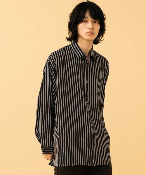 STUDIOUS（ステュディオス）の「【STUDIOUS】ジョーゼットストライプビッグシャツ（シャツ/ブラウス・メンズ・ホワイト/ブラック・1/2/3）」の22枚目の写真