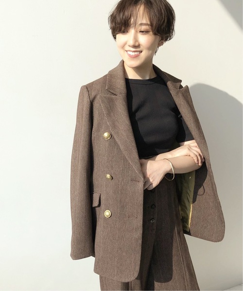 plage（プラージュ）の「SALT+ HERRINBORN WB ジャケット◆（テーラードジャケット・レディース・ブラウン/ホワイト系その他・FREE）」の2枚目の写真