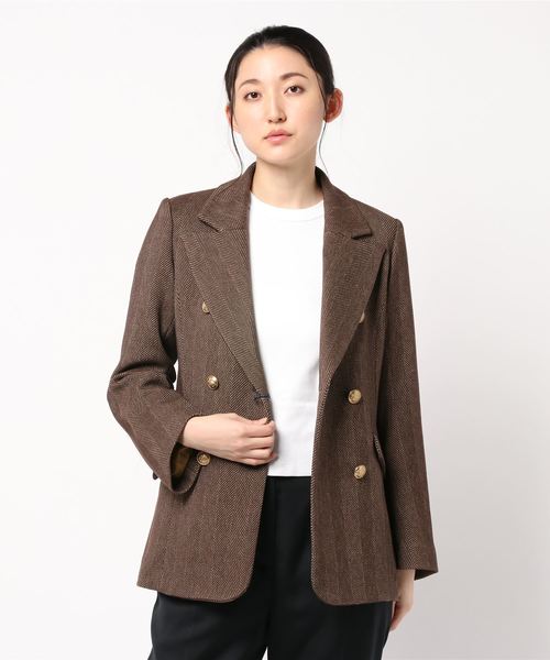 plage（プラージュ）の「SALT+ HERRINBORN WB ジャケット◆（テーラードジャケット・レディース・ブラウン/ホワイト系その他・FREE）」の3枚目の写真