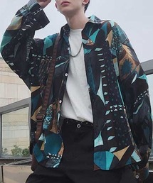 【MGV】ヴィンテージ風プリントオーバーサイズシャツ