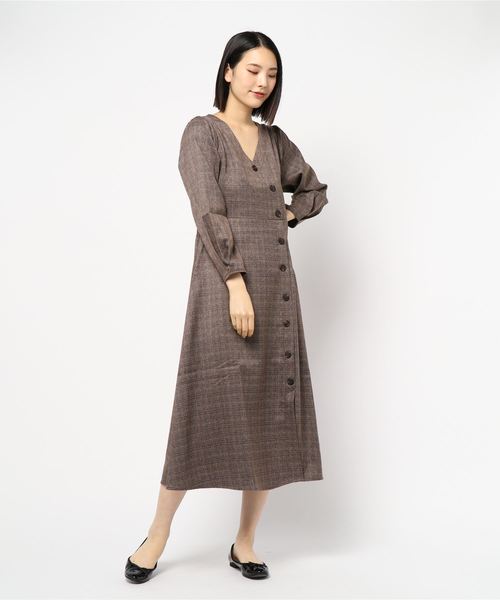 セール チェック柄 前ボタン カシュクールワンピース ワンピース Juglans ユグランス のファッション通販 Zozotown