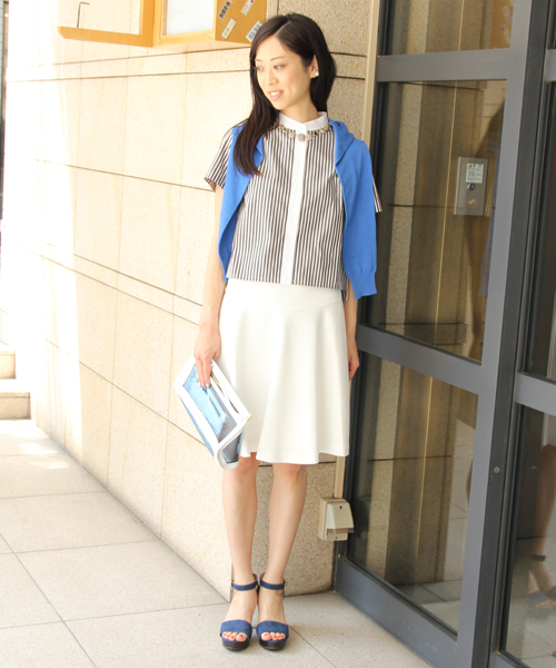 UNITED ARROWS(ユナイテッドアローズ)の「UAW C ストライプ バンドカラー シャツ ◆(シャツ/ブラウス・レディース・ホワイト/ナチュラル/ブラック/ライトブルー・フリー)」の12枚目の写真