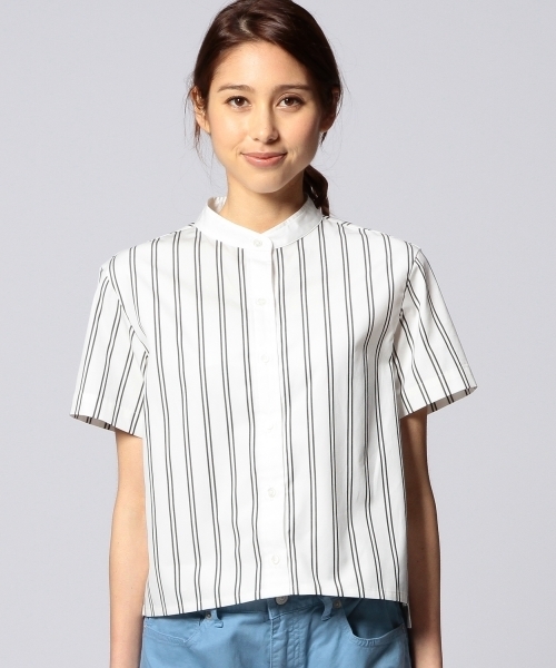 UNITED ARROWS(ユナイテッドアローズ)の「UAW C ストライプ バンドカラー シャツ ◆(シャツ/ブラウス・レディース・ホワイト/ナチュラル/ブラック/ライトブルー・フリー)」の13枚目の写真