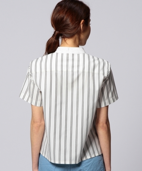 UNITED ARROWS(ユナイテッドアローズ)の「UAW C ストライプ バンドカラー シャツ ◆(シャツ/ブラウス・レディース・ホワイト/ナチュラル/ブラック/ライトブルー・フリー)」の6枚目の写真