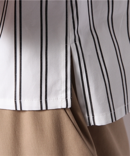 UNITED ARROWS(ユナイテッドアローズ)の「UAW C ストライプ バンドカラー シャツ ◆(シャツ/ブラウス・レディース・ホワイト/ナチュラル/ブラック/ライトブルー・フリー)」の10枚目の写真