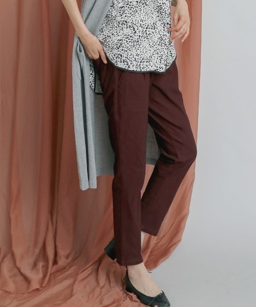 Bou Jeloud（ブージュルード）の「美脚ストレッチ◆ハイテンションタックパンツ（その他パンツ・レディース・チャコールグレー/ブラック/カーキ/ボルドー/キャメル/ライトカーキ/ベージュ・38/36/40）」の2枚目の写真