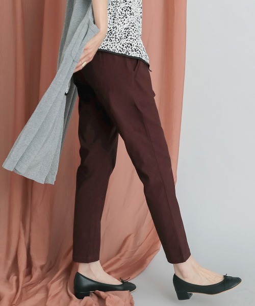 Bou Jeloud（ブージュルード）の「美脚ストレッチ◆ハイテンションタックパンツ（その他パンツ・レディース・チャコールグレー/ブラック/カーキ/ボルドー/キャメル/ライトカーキ/ベージュ・38/36/40）」の11枚目の写真