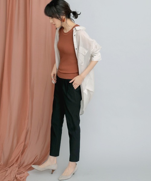 Bou Jeloud（ブージュルード）の「美脚ストレッチ◆ハイテンションタックパンツ（その他パンツ・レディース・チャコールグレー/ブラック/カーキ/ボルドー/キャメル/ライトカーキ/ベージュ・38/36/40）」の14枚目の写真