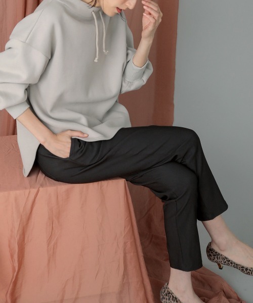 Bou Jeloud（ブージュルード）の「美脚ストレッチ◆ハイテンションタックパンツ（その他パンツ・レディース・チャコールグレー/ブラック/カーキ/ボルドー/キャメル/ライトカーキ/ベージュ・38/36/40）」の20枚目の写真