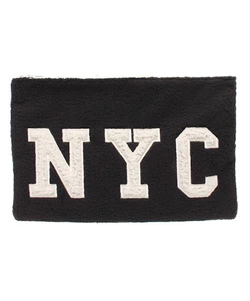 Ray BEAMS（レイビームス）の「◎MATATABI / "NYC" ボア クラッチバッグ（クラッチバッグ・レディース・オフホワイト/ブラック・ONE SIZE）」の2枚目の写真