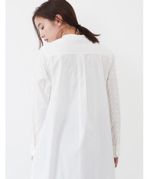 POU DOU DOU（プードゥドゥ）の「パッチワークシャツワンピース（シャツワンピース・レディース・ネイビー/ブラウン/オフホワイト・3）」の15枚目の写真