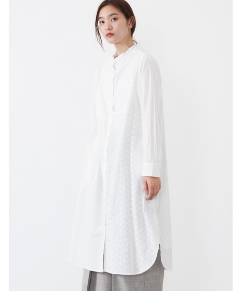 POU DOU DOU（プードゥドゥ）の「パッチワークシャツワンピース（シャツワンピース・レディース・ネイビー/ブラウン/オフホワイト・3）」の13枚目の写真