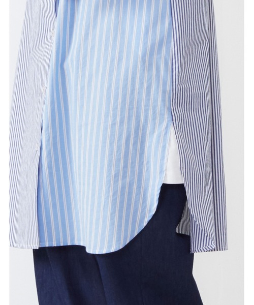 POU DOU DOU（プードゥドゥ）の「パッチワークシャツワンピース（シャツワンピース・レディース・ネイビー/ブラウン/オフホワイト・3）」の22枚目の写真