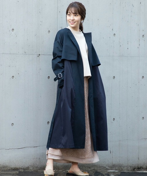 La SRIC（ラスリック）の「La SRIC/ノーカラートレンチコート（トレンチコート・レディース・ネイビー/キャメル・38）」の13枚目の写真