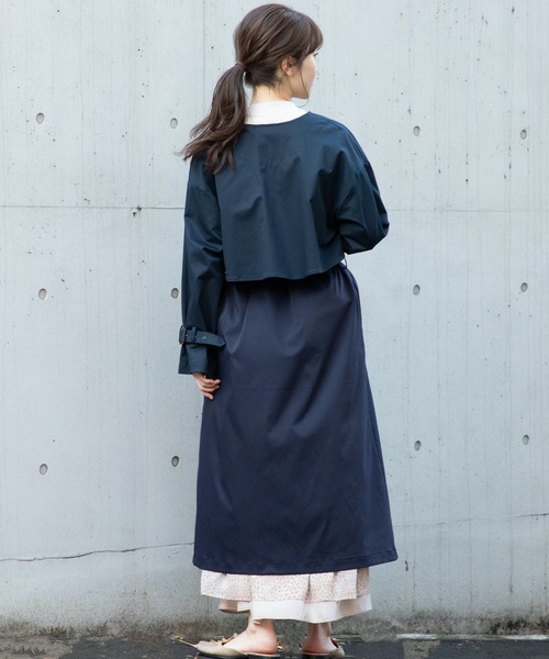La SRIC（ラスリック）の「La SRIC/ノーカラートレンチコート（トレンチコート・レディース・ネイビー/キャメル・38）」の15枚目の写真