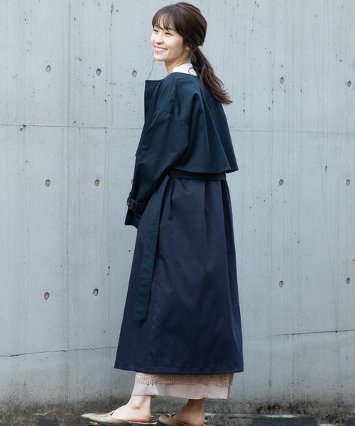 La SRIC（ラスリック）の「La SRIC/ノーカラートレンチコート（トレンチコート・レディース・ネイビー/キャメル・38）」の16枚目の写真