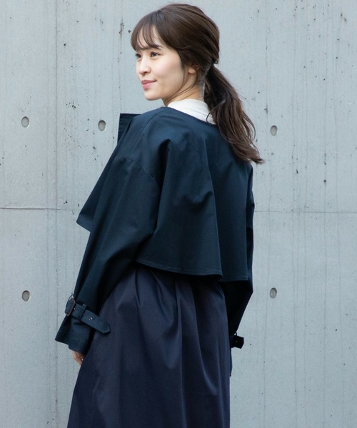 La SRIC（ラスリック）の「La SRIC/ノーカラートレンチコート（トレンチコート・レディース・ネイビー/キャメル・38）」の18枚目の写真