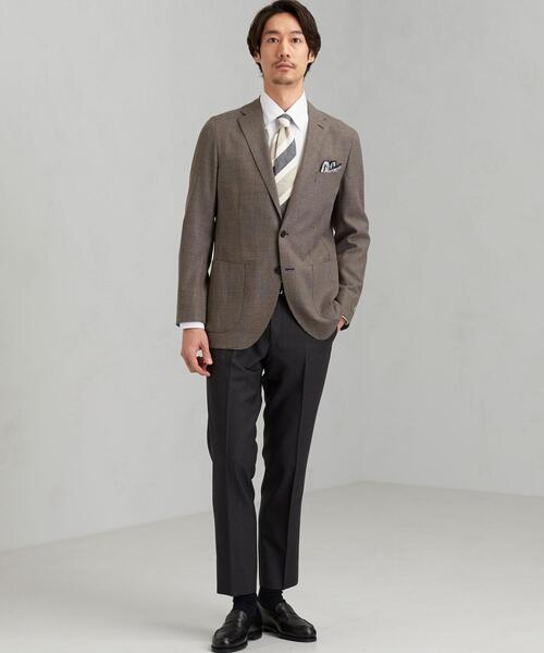 green label relaxing（グリーンレーベルリラクシング）の「[ レダ ] REDA メッシュ 無地 2B RG 2PP- ジャケット（テーラードジャケット・メンズ・ブラウン/ネイビー/ダークグレー・44/46/48/50/42）」の4枚目の写真