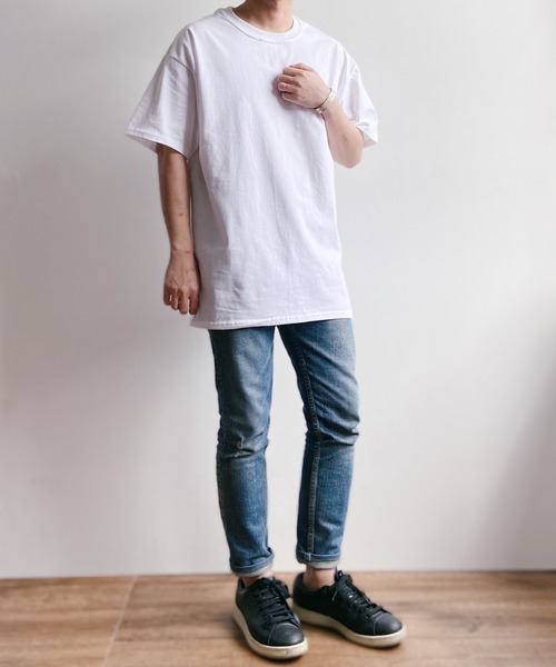 HANES(ヘインズ)の「HANES(ヘインズ) / BEEFY ビーフィー クルーネック 半袖 Tシャツ(Tシャツ/カットソー・メンズ・ホワイト/ブラック/カーキ/スモークグレー/サンドベージュ・M/L/XL)」の6枚目の写真