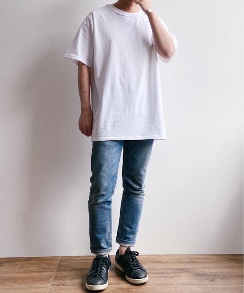 HANES(ヘインズ)の「HANES(ヘインズ) / BEEFY ビーフィー クルーネック 半袖 Tシャツ(Tシャツ/カットソー・メンズ・ホワイト/ブラック/カーキ/スモークグレー/サンドベージュ・M/L/XL)」の7枚目の写真