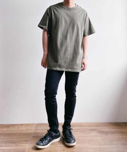 HANES(ヘインズ)の「HANES(ヘインズ) / BEEFY ビーフィー クルーネック 半袖 Tシャツ(Tシャツ/カットソー・メンズ・ホワイト/ブラック/カーキ/スモークグレー/サンドベージュ・M/L/XL)」の12枚目の写真