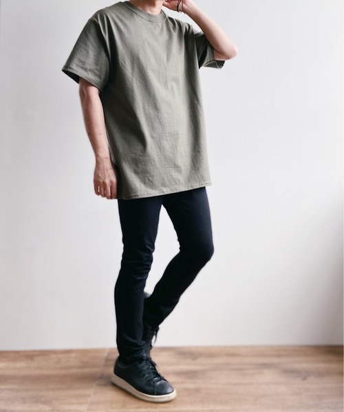 HANES(ヘインズ)の「HANES(ヘインズ) / BEEFY ビーフィー クルーネック 半袖 Tシャツ(Tシャツ/カットソー・メンズ・ホワイト/ブラック/カーキ/スモークグレー/サンドベージュ・M/L/XL)」の13枚目の写真