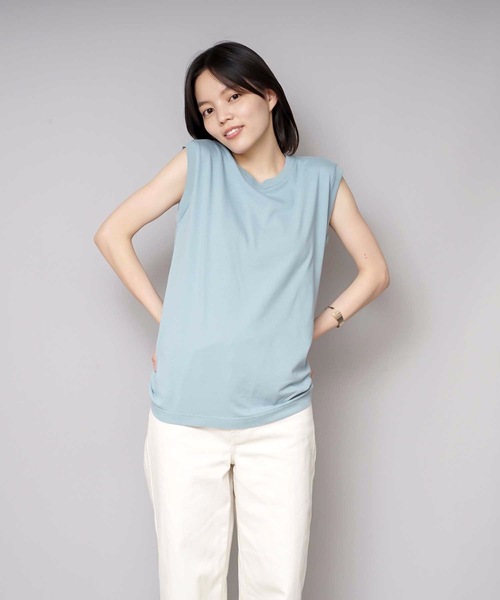 HANES(ヘインズ)の「【HANES/ヘインズ】【1枚で着れる厚手T】ヘインズ JAPAN FIT スリーブレス 2枚セット(白・黒)透けない5.3oz ノースリーブ(Tシャツ/カットソー・レディース・その他1/その他4/その他3/その他5/その他6/その他7/その他8・LARGE/MEDIUM)」の3枚目の写真