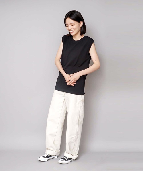 HANES(ヘインズ)の「【HANES/ヘインズ】【1枚で着れる厚手T】ヘインズ JAPAN FIT スリーブレス 2枚セット(白・黒)透けない5.3oz ノースリーブ(Tシャツ/カットソー・レディース・その他1/その他4/その他3/その他5/その他6/その他7/その他8・LARGE/MEDIUM)」の10枚目の写真