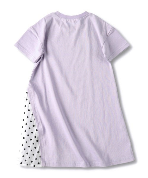 BRANSHES（ブランシェス）の「脇プリーツ切替半袖ワンピース（ワンピース・キッズ・ラベンダー/カーキ/ブラック・90cm/100cm/110cm/120cm/130cm）」の5枚目の写真