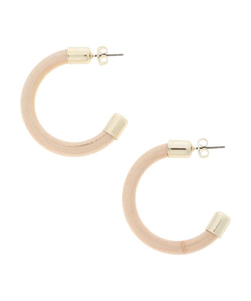 AMERICAN HOLIC（アメリカンホリック）の「ウッドフープピアス（ピアス（両耳用）・レディース・ベージュ/ブラウン・FREE）」の3枚目の写真