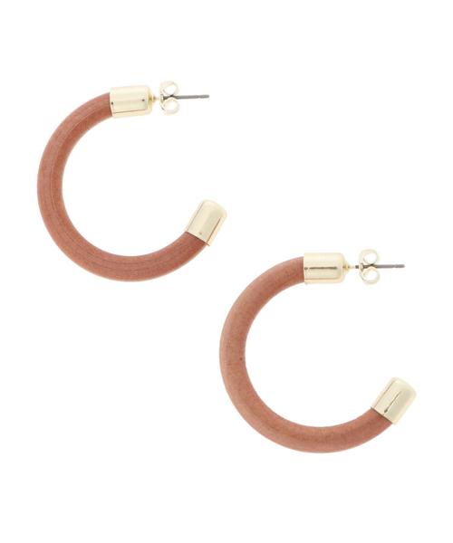 AMERICAN HOLIC（アメリカンホリック）の「ウッドフープピアス（ピアス（両耳用）・レディース・ベージュ/ブラウン・FREE）」の6枚目の写真