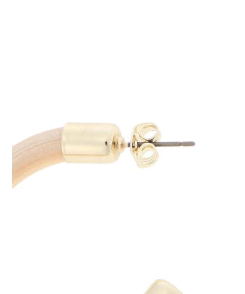 AMERICAN HOLIC（アメリカンホリック）の「ウッドフープピアス（ピアス（両耳用）・レディース・ベージュ/ブラウン・FREE）」の4枚目の写真