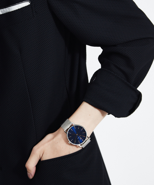 PIERRE LANNIER（ピエール・ラニエ）の「【PIERRELANNIER】シティライン メッシュベルトウォッチ（アナログ腕時計・メンズ・ダークネイビー/ホワイト/ネイビー/ブラック・フリー）」の3枚目の写真