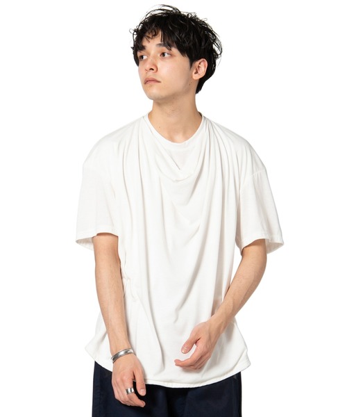 glamb(グラム)の「【glamb】Drape layered CS/GB0220/CS12(Tシャツ/カットソー・メンズ・ホワイト/ブラック・1/2/4/3)」の17枚目の写真