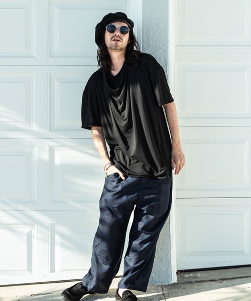 glamb(グラム)の「【glamb】Drape layered CS/GB0220/CS12(Tシャツ/カットソー・メンズ・ホワイト/ブラック・1/2/4/3)」の8枚目の写真