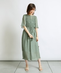 natural couture | キラッと楊柳シャーリングワンピース(ワンピース)