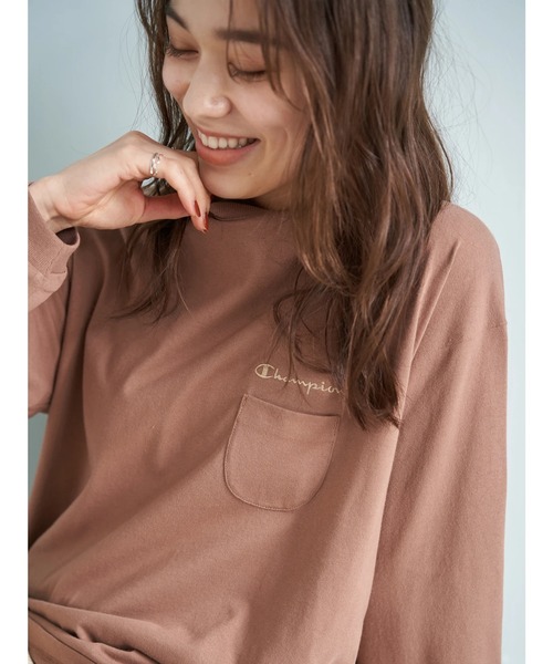 Champion（チャンピオン）の「【別注】Champion×earth　ネオン刺繍長袖Tシャツ ＊（Tシャツ/カットソー・レディース・ホワイト/ブラウン/ピンク・FREE）」の20枚目の写真