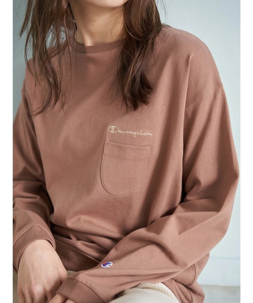 Champion（チャンピオン）の「【別注】Champion×earth　ネオン刺繍長袖Tシャツ ＊（Tシャツ/カットソー・レディース・ホワイト/ブラウン/ピンク・FREE）」の21枚目の写真