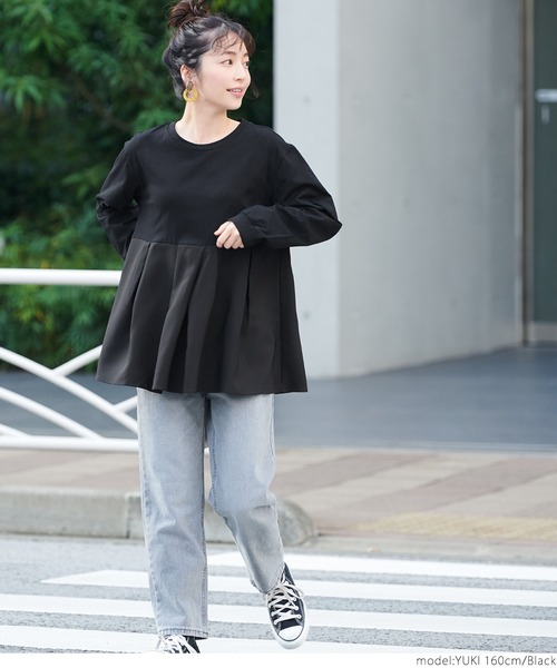 切り替え裾タックトップス（Tシャツ/カットソー）｜coca（coca