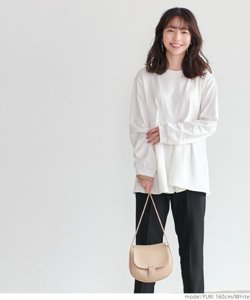 coca（coca）（コカ）の「切り替え裾タックトップス（Tシャツ/カットソー・レディース・ホワイト/ブラック・ONE SIZE）」の13枚目の写真