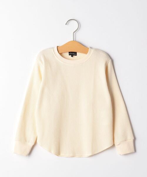 green label relaxing（グリーンレーベルリラクシング）の「【キッズ】〔吸水速乾〕ドライワッフルプルオーバー ロングスリーブ（Tシャツ/カットソー・キッズ・ナチュラル/ダークグレー/コバルトブルー/ライム/ブラック/ケリー/ピンク・105/115/95/135/125）」の4枚目の写真