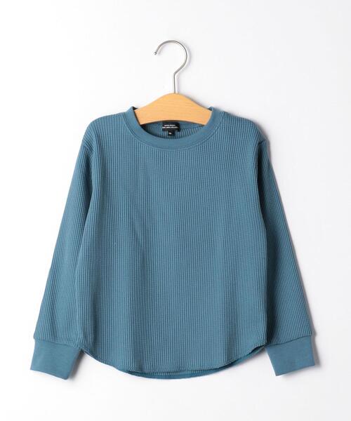 green label relaxing（グリーンレーベルリラクシング）の「【キッズ】〔吸水速乾〕ドライワッフルプルオーバー ロングスリーブ（Tシャツ/カットソー・キッズ・ナチュラル/ダークグレー/コバルトブルー/ライム/ブラック/ケリー/ピンク・105/115/95/135/125）」の7枚目の写真